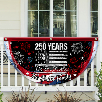 Custom 250 Years USA 250th Birthday 1776-2026 Eagle Non-Pleated Fan Flag