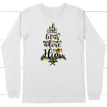 Oh Come Let Us Adore Him Christmas Long Sleeve Shirt