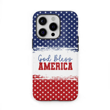 Patriotic Christian phone case: God bless America