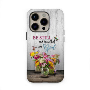Psalm 46:10 Be Still and Know, Hummingbirds, Vase of Flowers, Phone Case