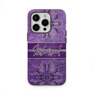 (Purple) Blessed phone case - Christian phone case