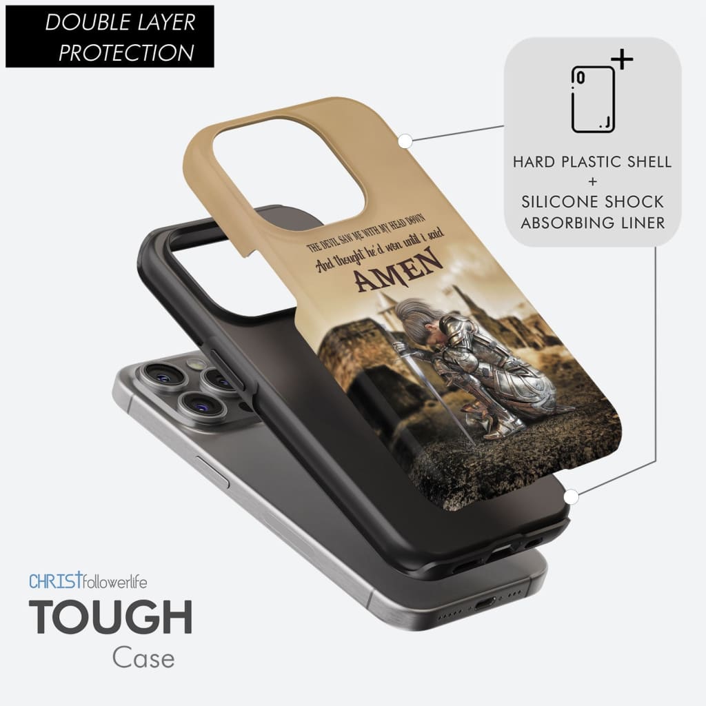 The Devil Saw Me With My Head Down, Woman Warrior of Christ, Phone Case