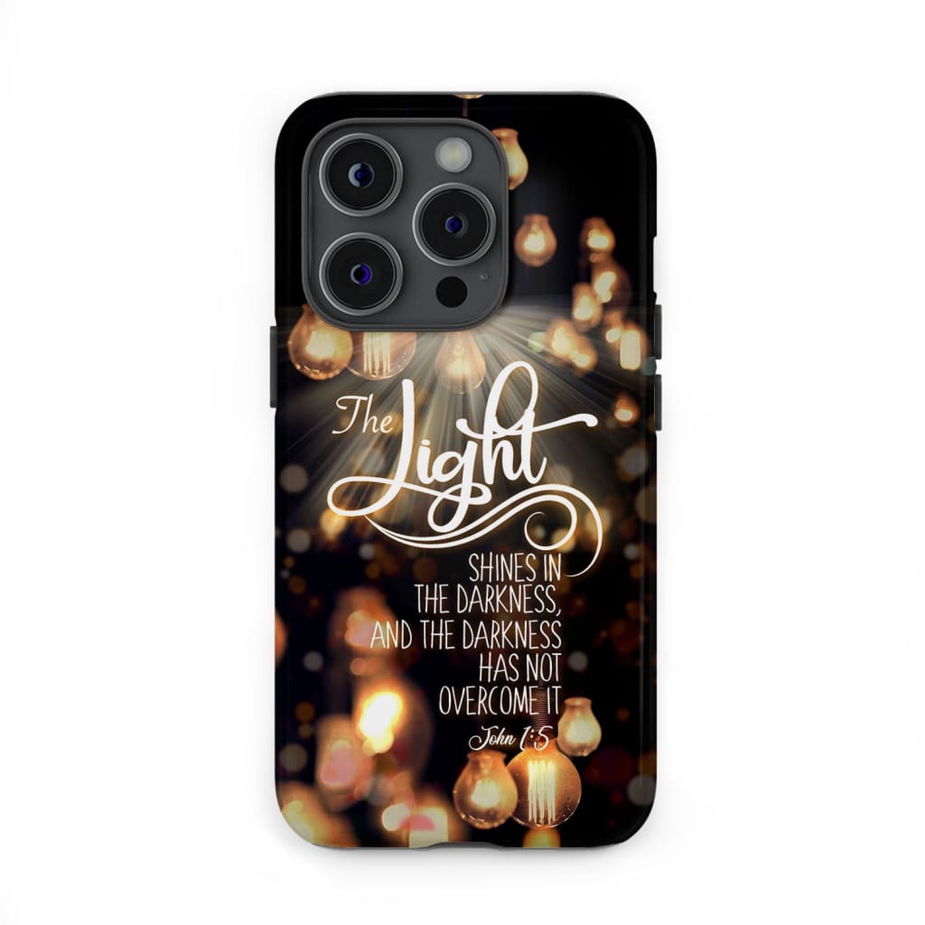 The Light Shines In The Darkness John 1:5 Bible Verse Phone Case, Christian Gifts
