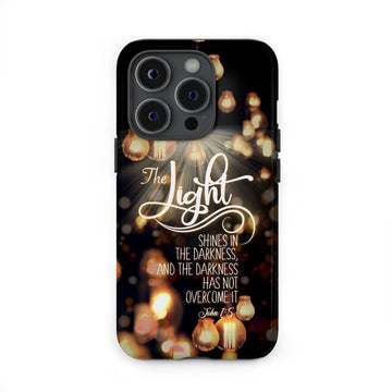 The Light Shines In The Darkness John 1:5 Bible Verse Phone Case, Christian Gifts