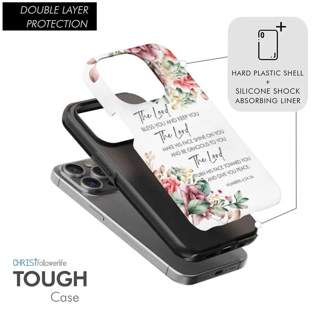 The Lord Bless You And Keep You, Floral, Numbers 6:24-26 Phone Case