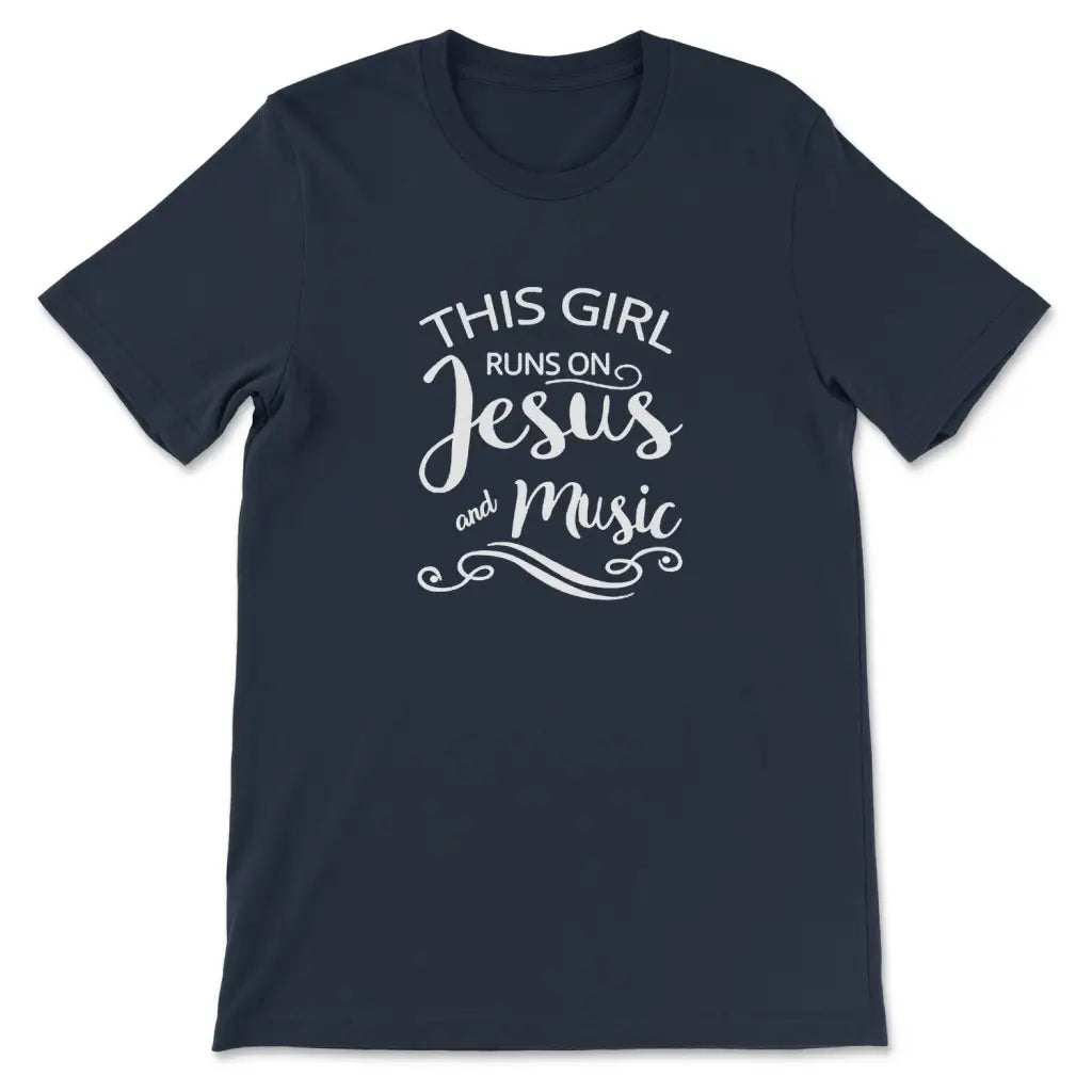 Christian T-shirt, This Girl Runs On Jesus And Music