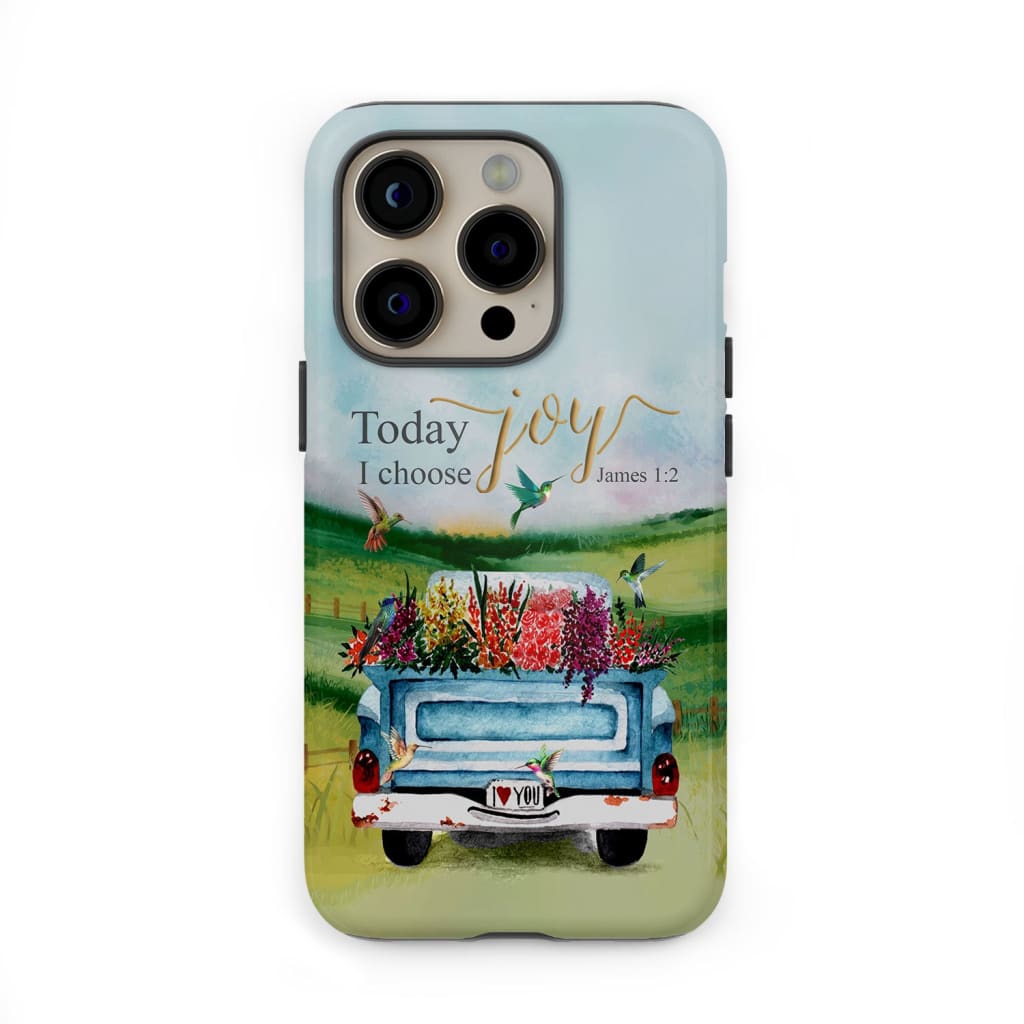 Today I Choose Joy James 1:2, Car With Flowers, Phone Case