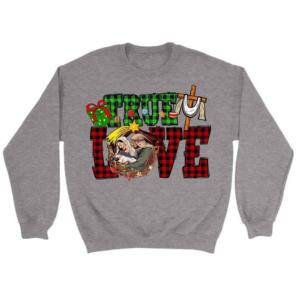 True love, Buffalo plaid, Christmas sweatshirt